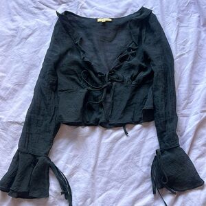 Verge Girl Black Sheer Long Sleeve